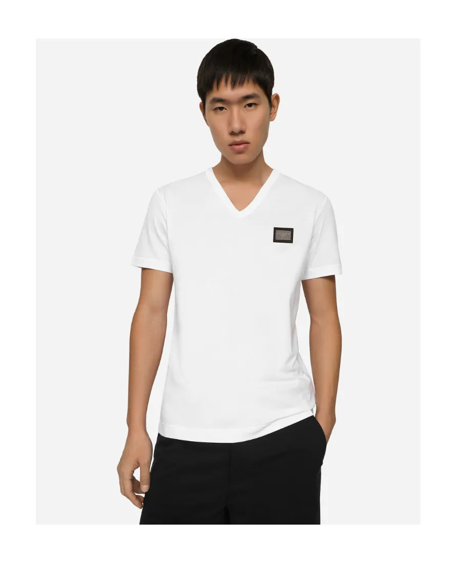 Logo Patch V-Neck T-Shirt