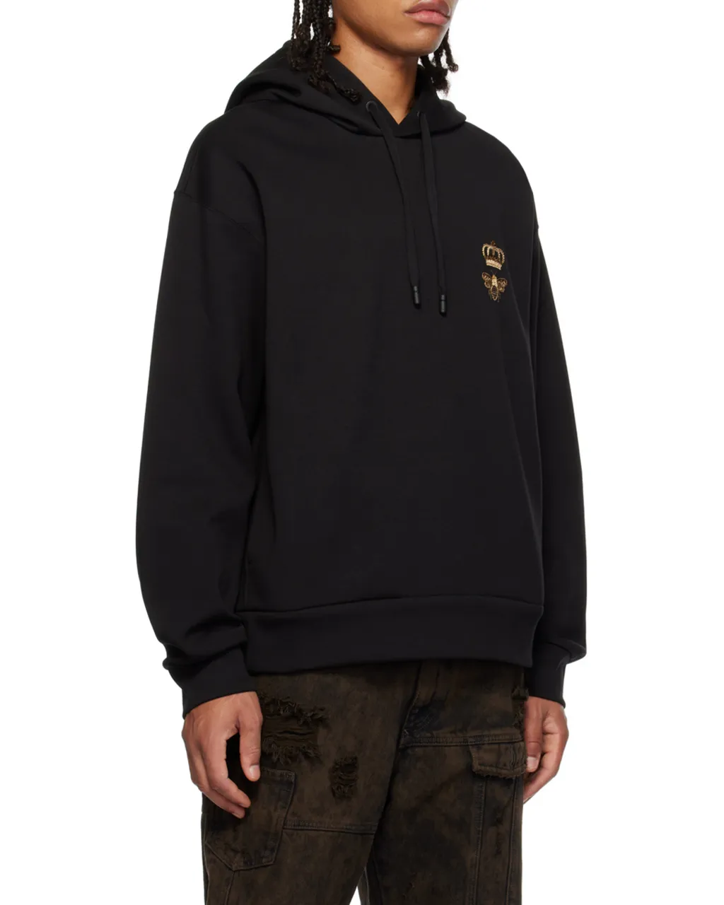 Logo Embroidered Drawstring Hoodie