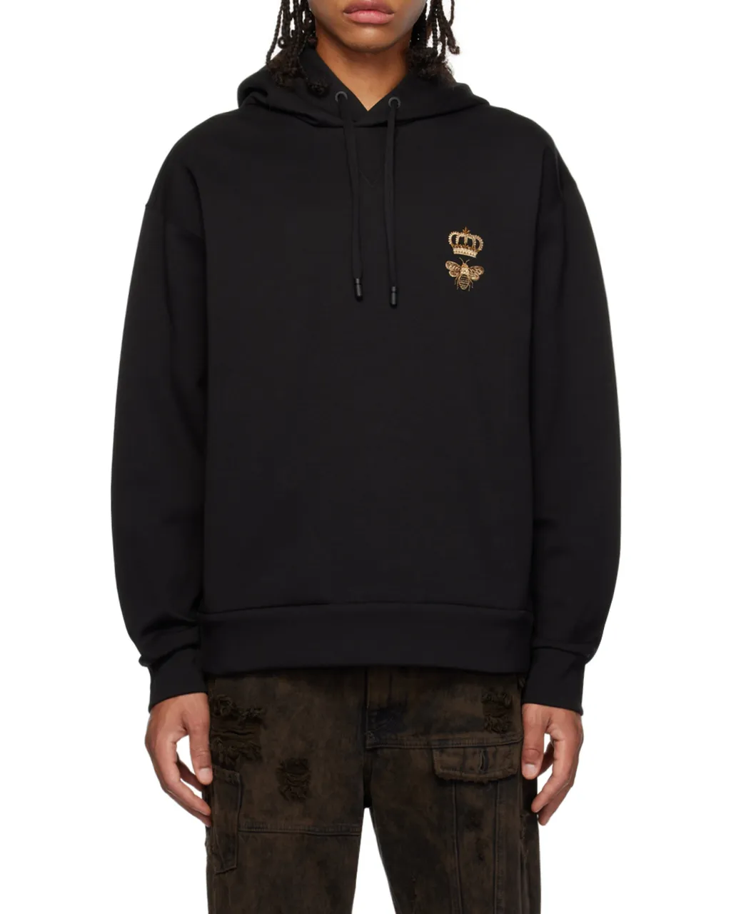 Logo Embroidered Drawstring Hoodie
