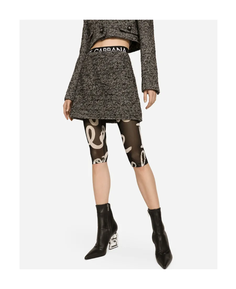 Mid-Waisted Tweed Mini Skirt