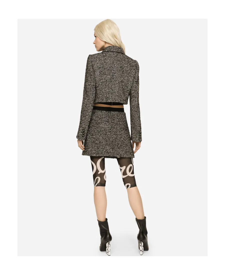 Mid-Waisted Tweed Mini Skirt