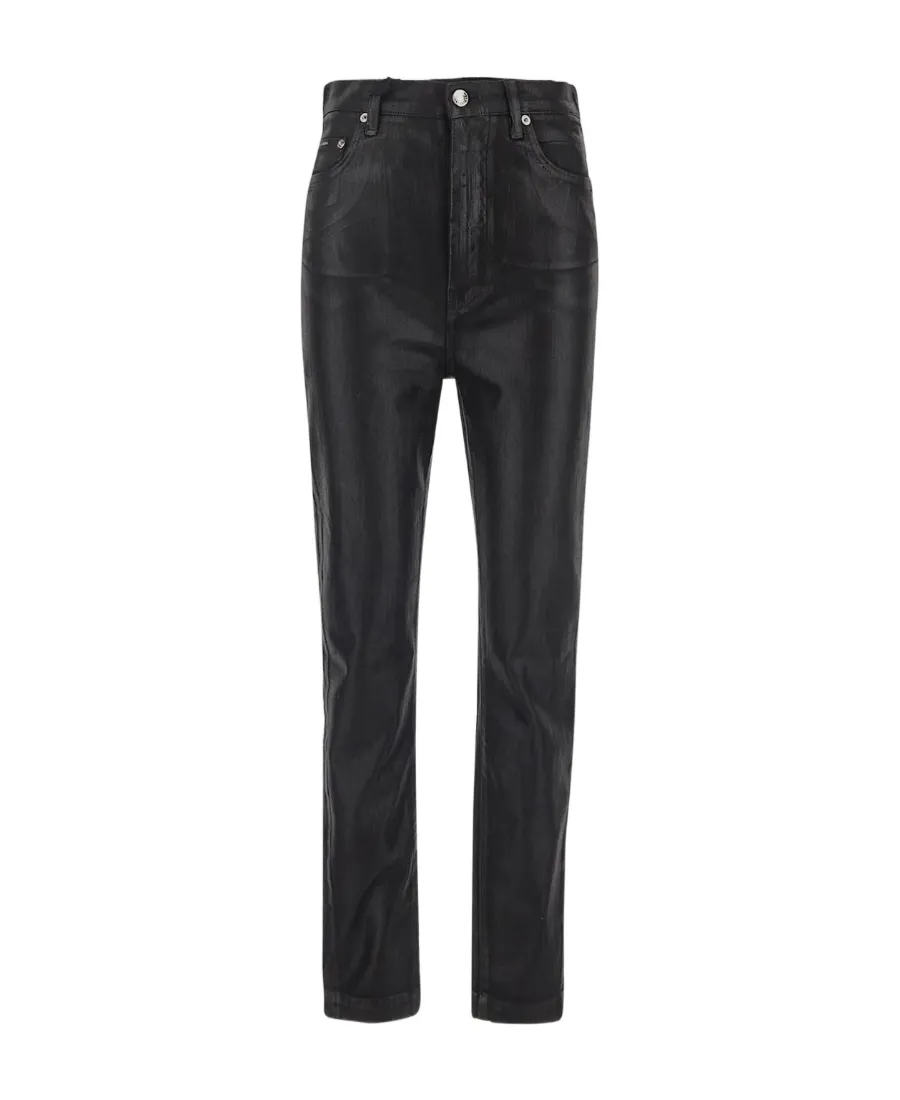 Logo-Plaque High Waist Jeans