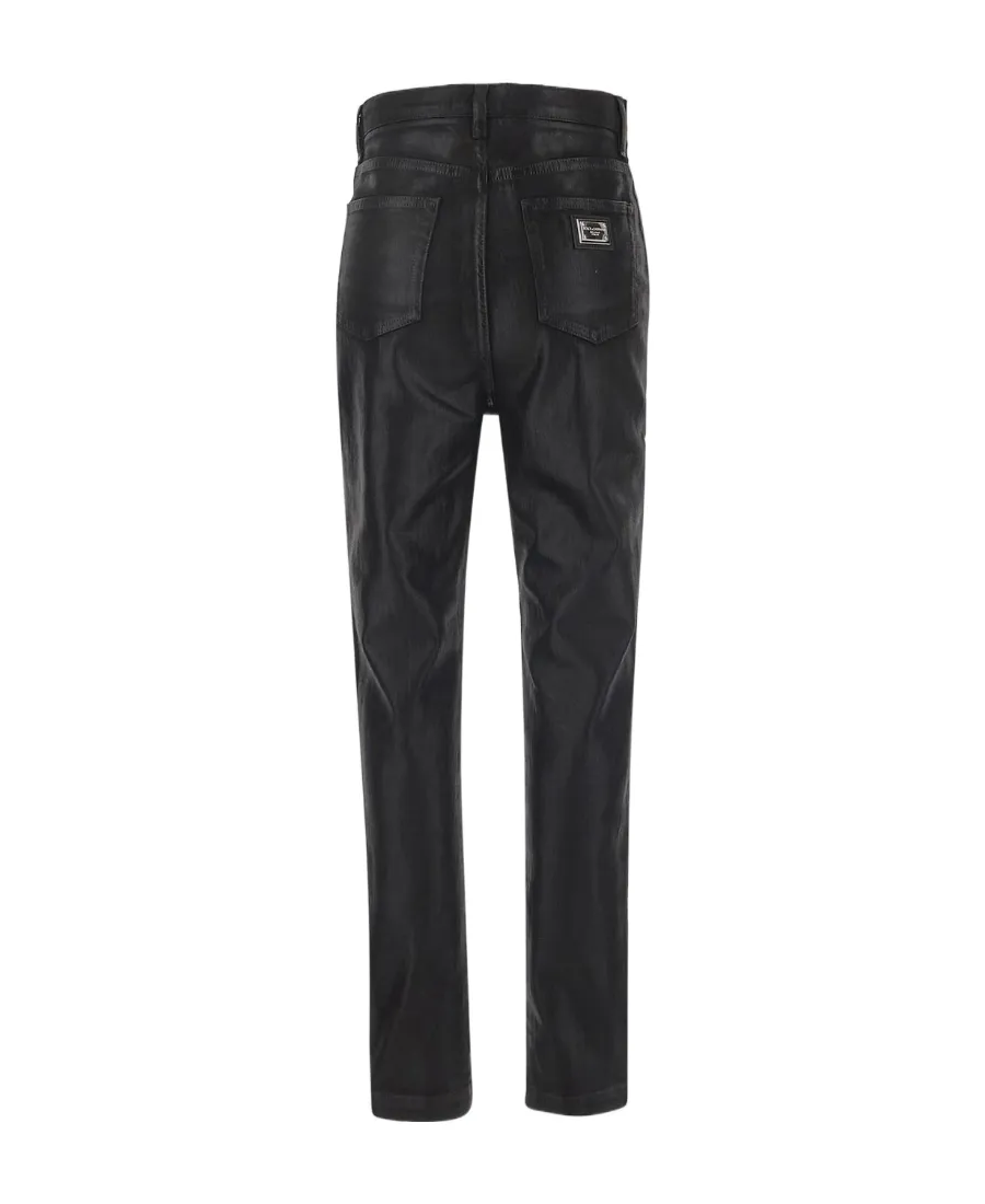 Logo-Plaque High Waist Jeans