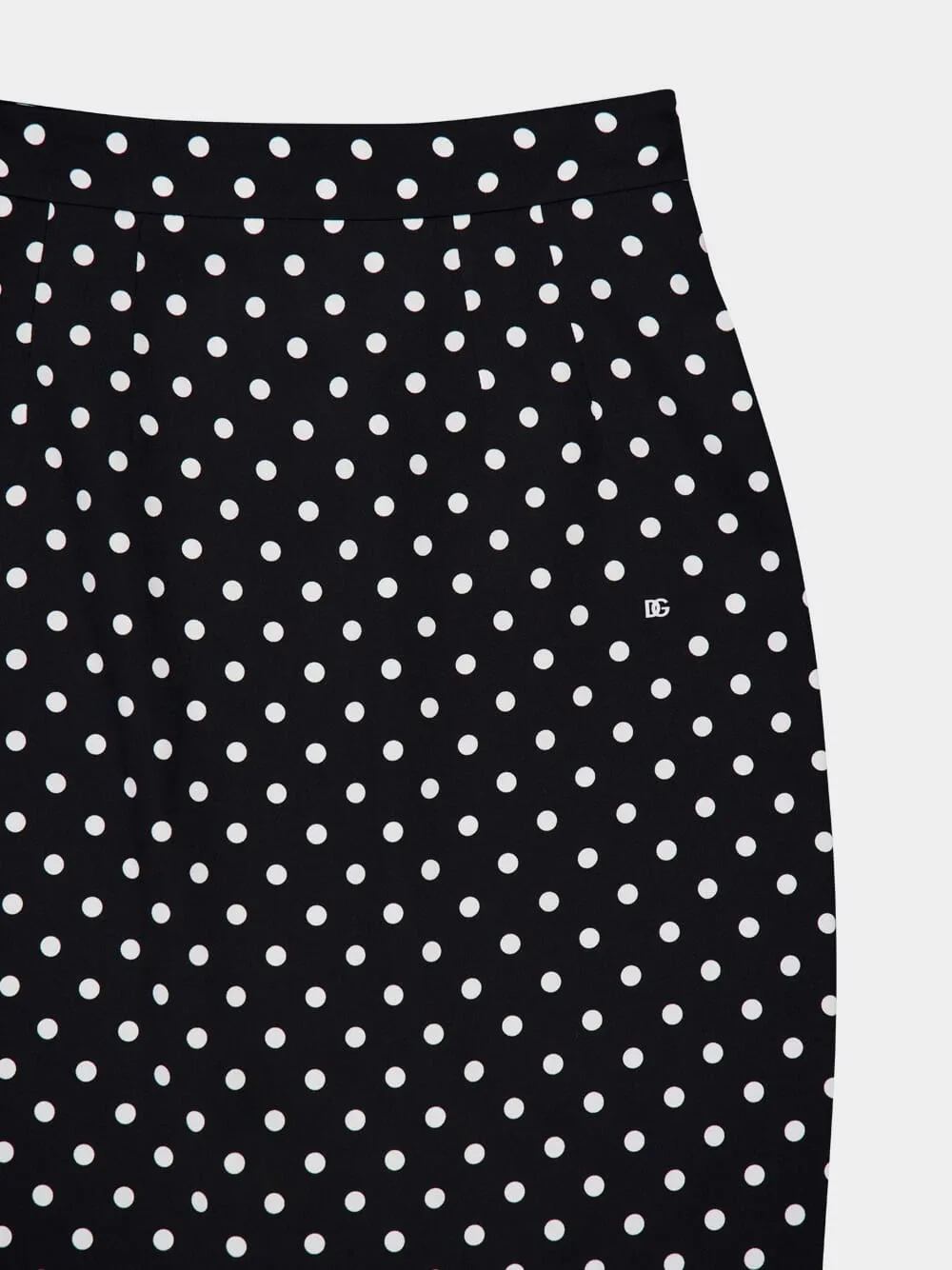 Polka Dot Printed Pencil Skirt