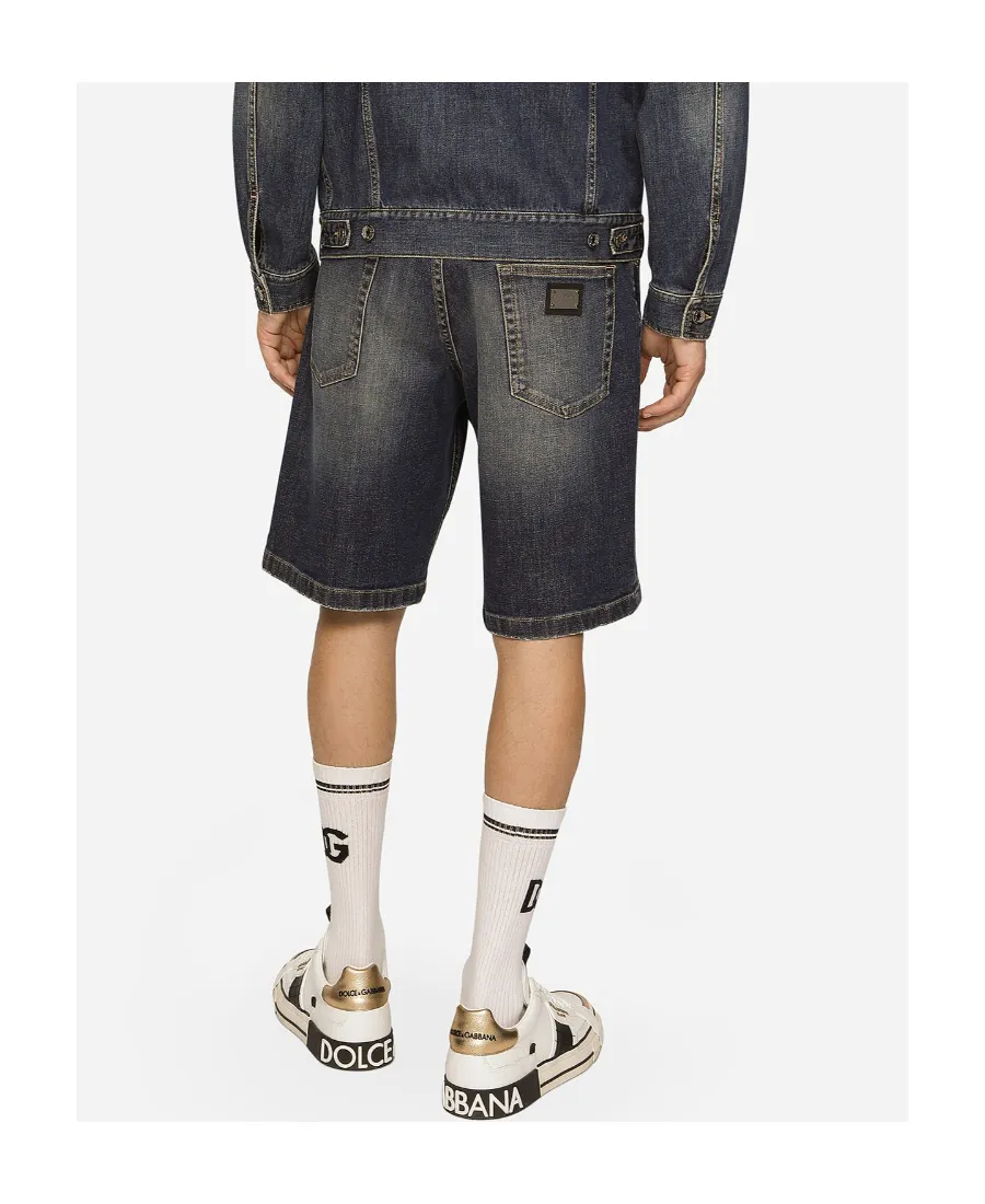 Logo Patch Straight Leg Shorts