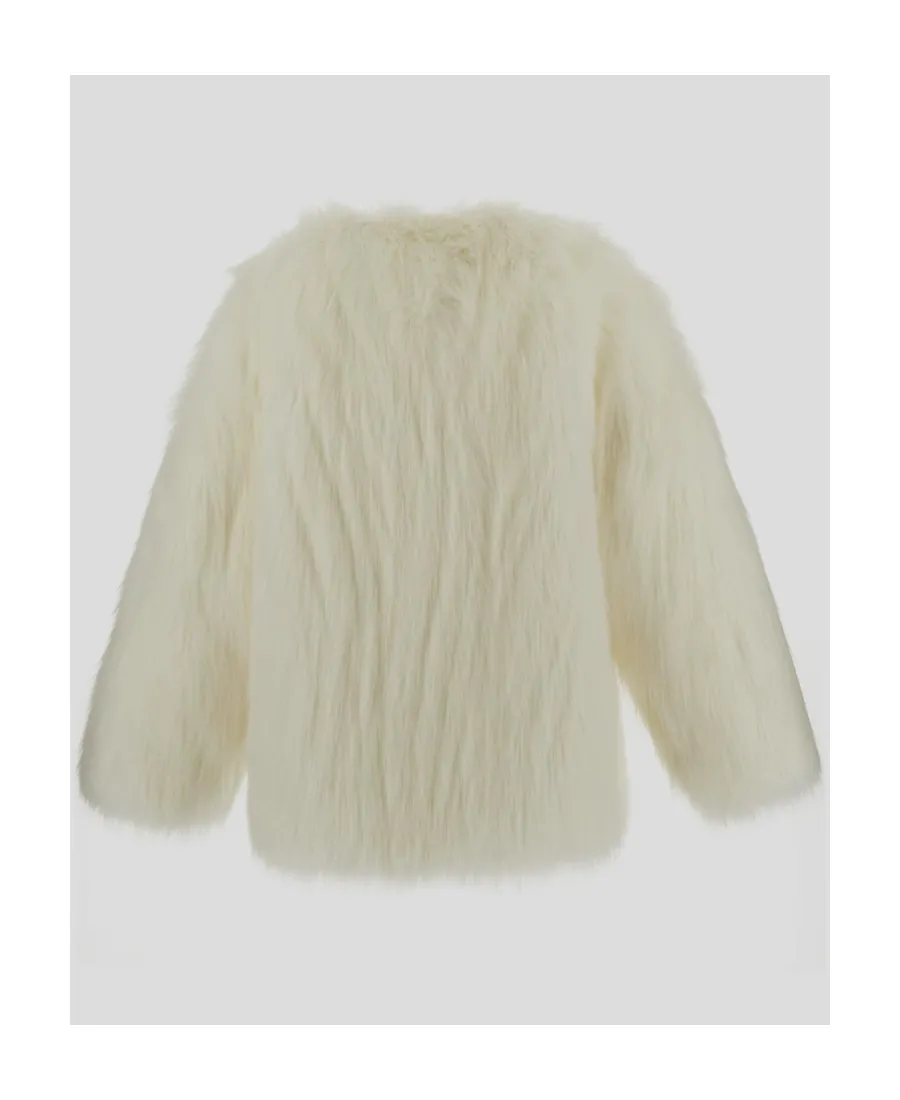 Round Neck Faux Fur Jacket