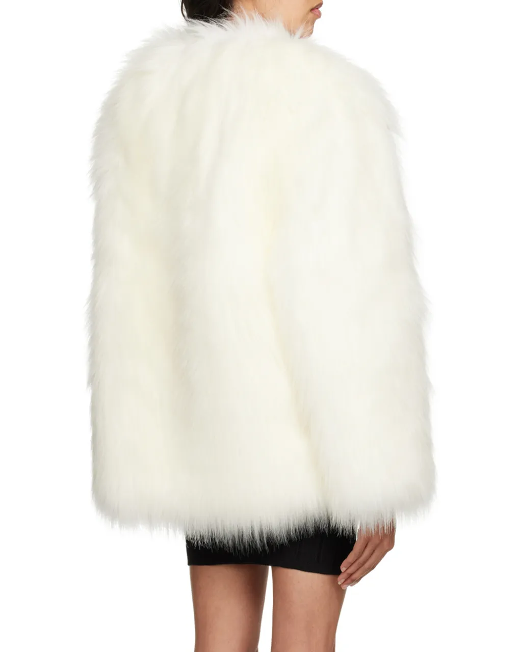 Round Neck Faux Fur Jacket