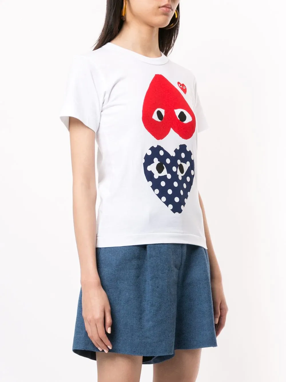 Heart-Print Crew Neck T-Shirt