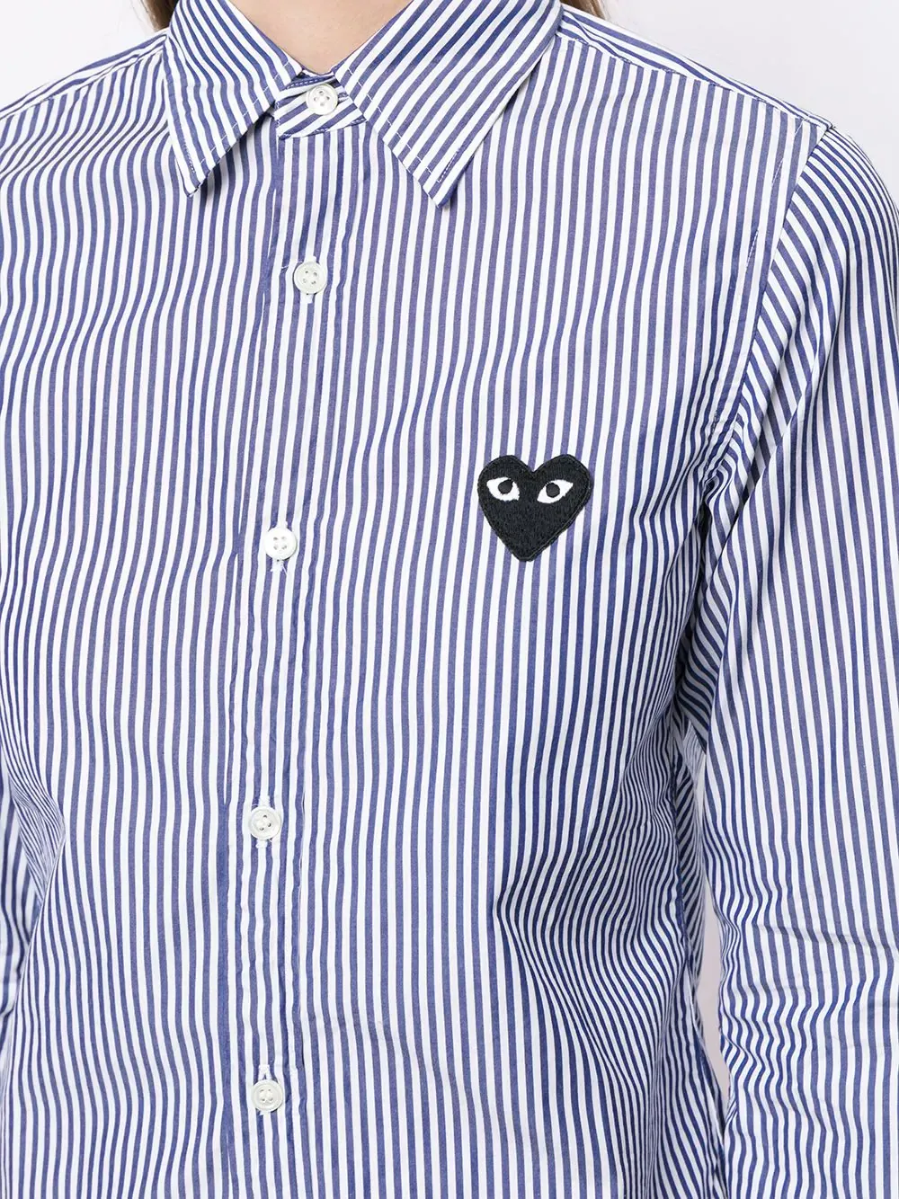 Stripe Print Embroidered Logo Shirt