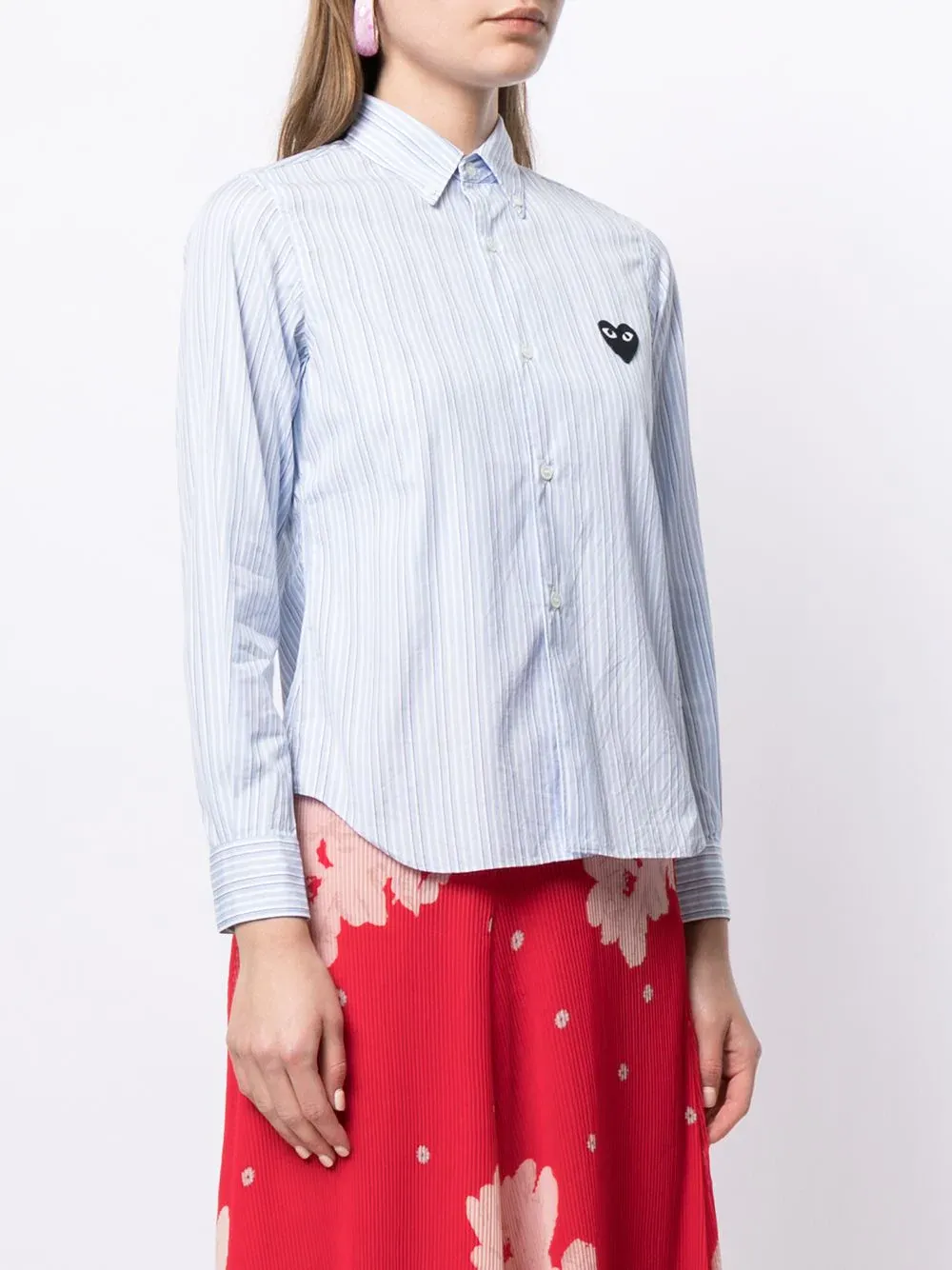 Stripe Print Button-Down Shirt