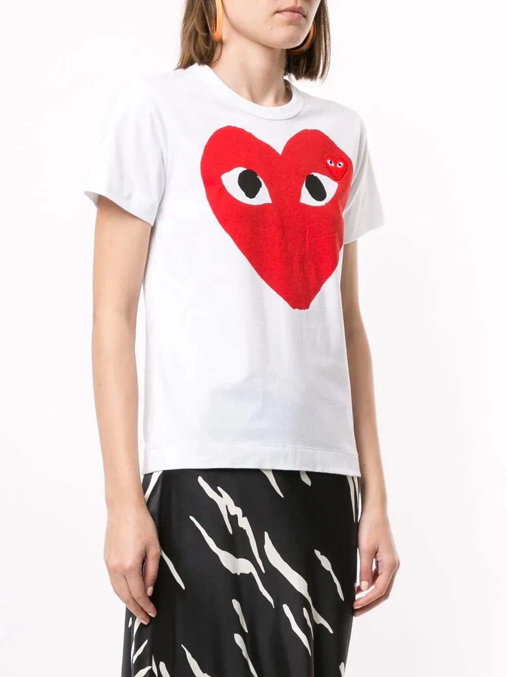 Play Heart Print Logo Patch T-Shirt