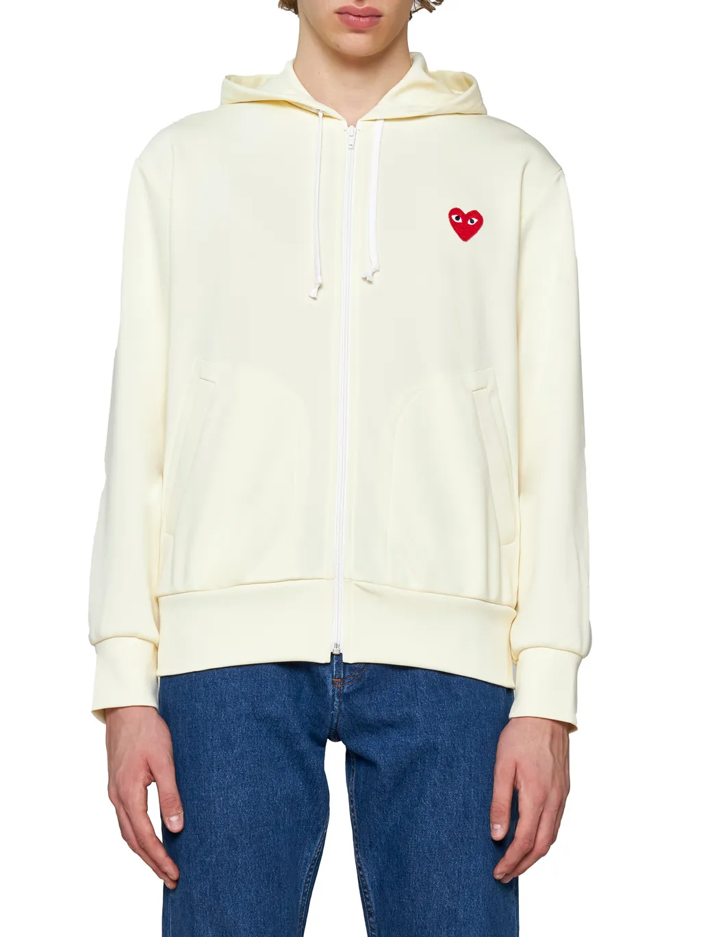 Heart Logo Patch Zip-Up Sweater