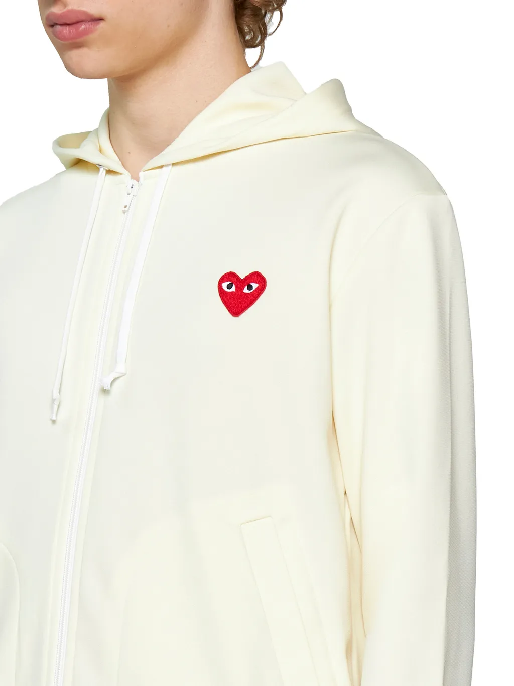 Heart Logo Patch Zip-Up Sweater