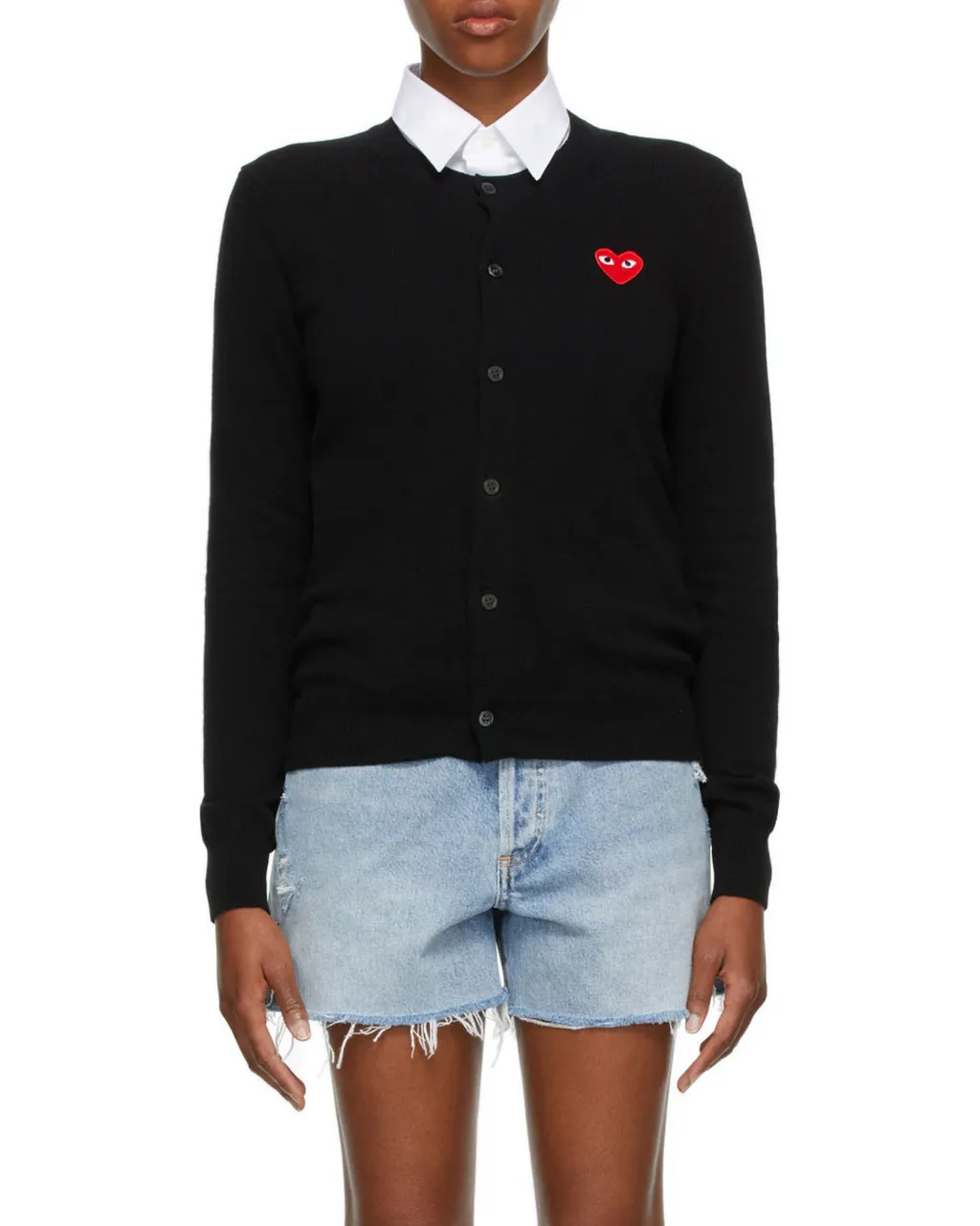 Heart-Patch Knit Cardigan
