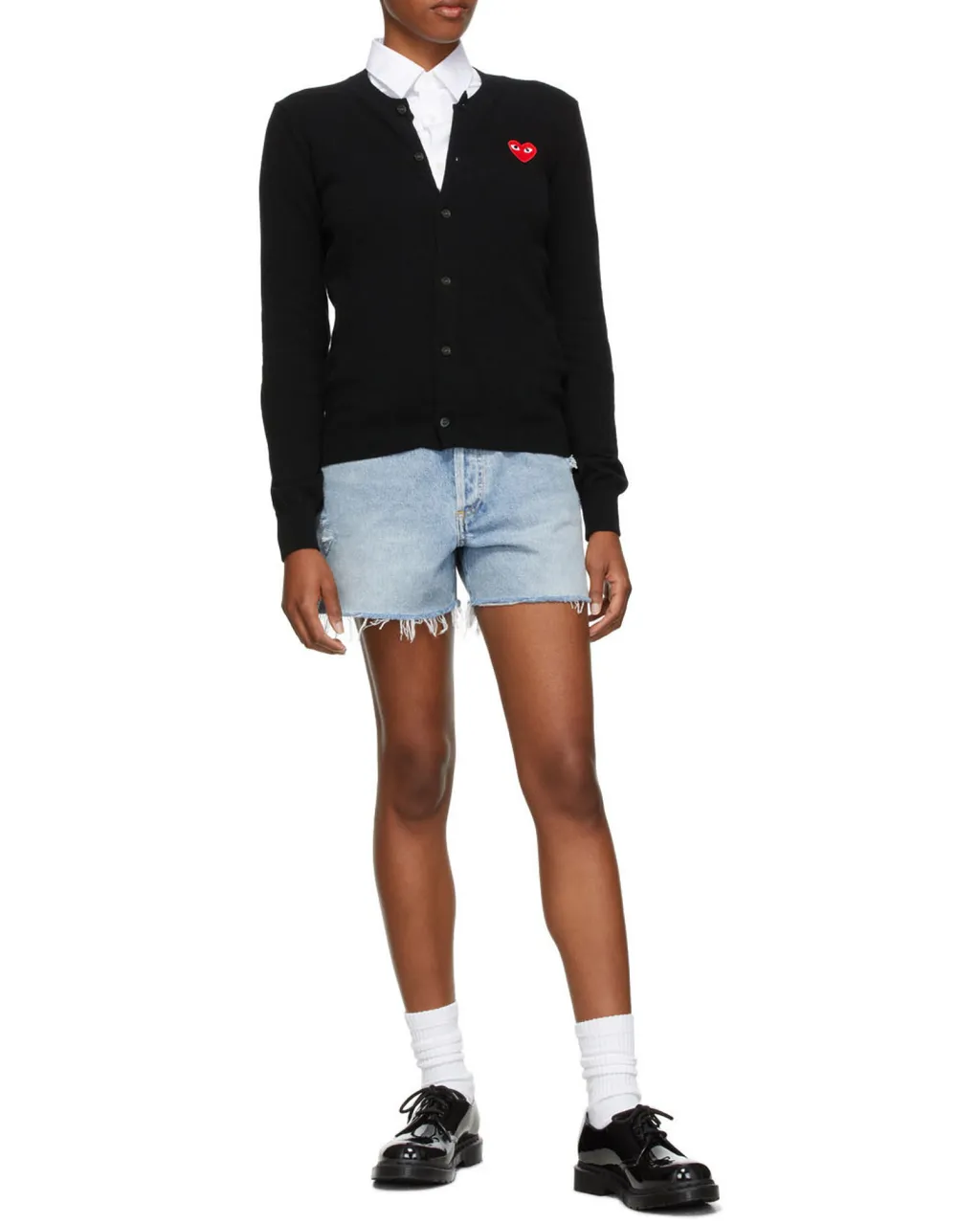 Heart-Patch Knit Cardigan