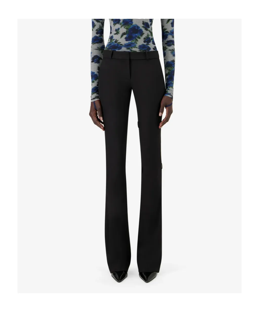 Rear-Pocket Flared Trousers