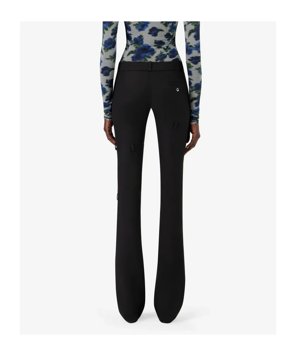 Rear-Pocket Flared Trousers