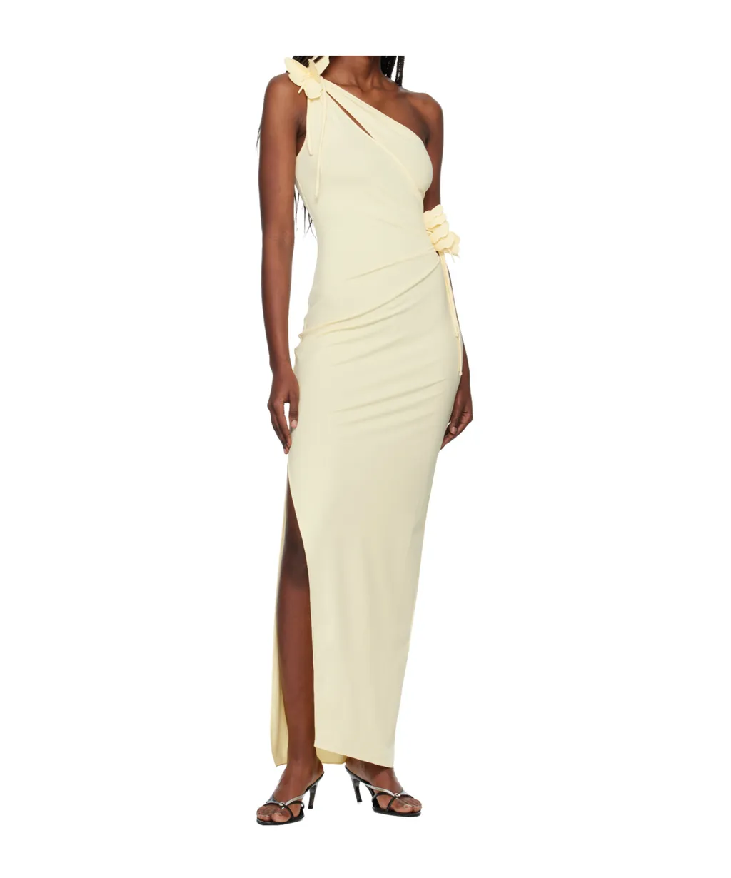 Asymmetric Flower Midi Dress