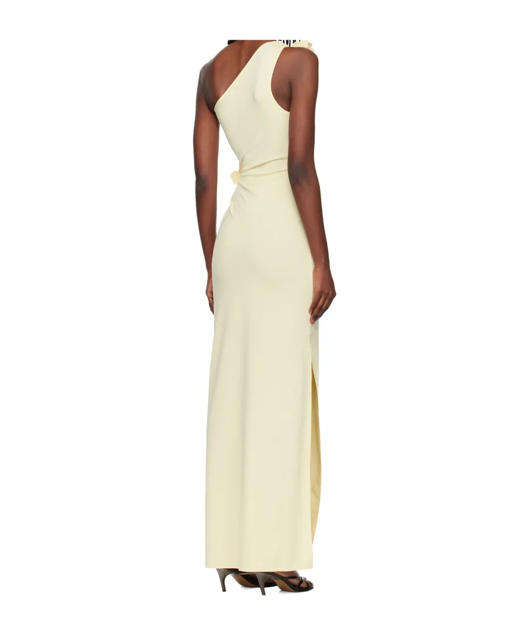 Asymmetric Flower Midi Dress