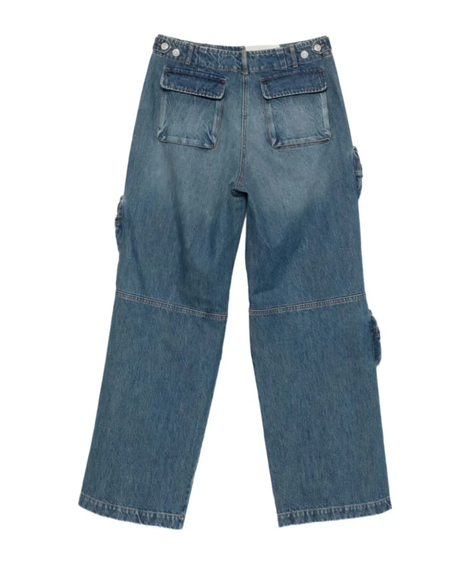Flap-Pocket Cotton Jeans
