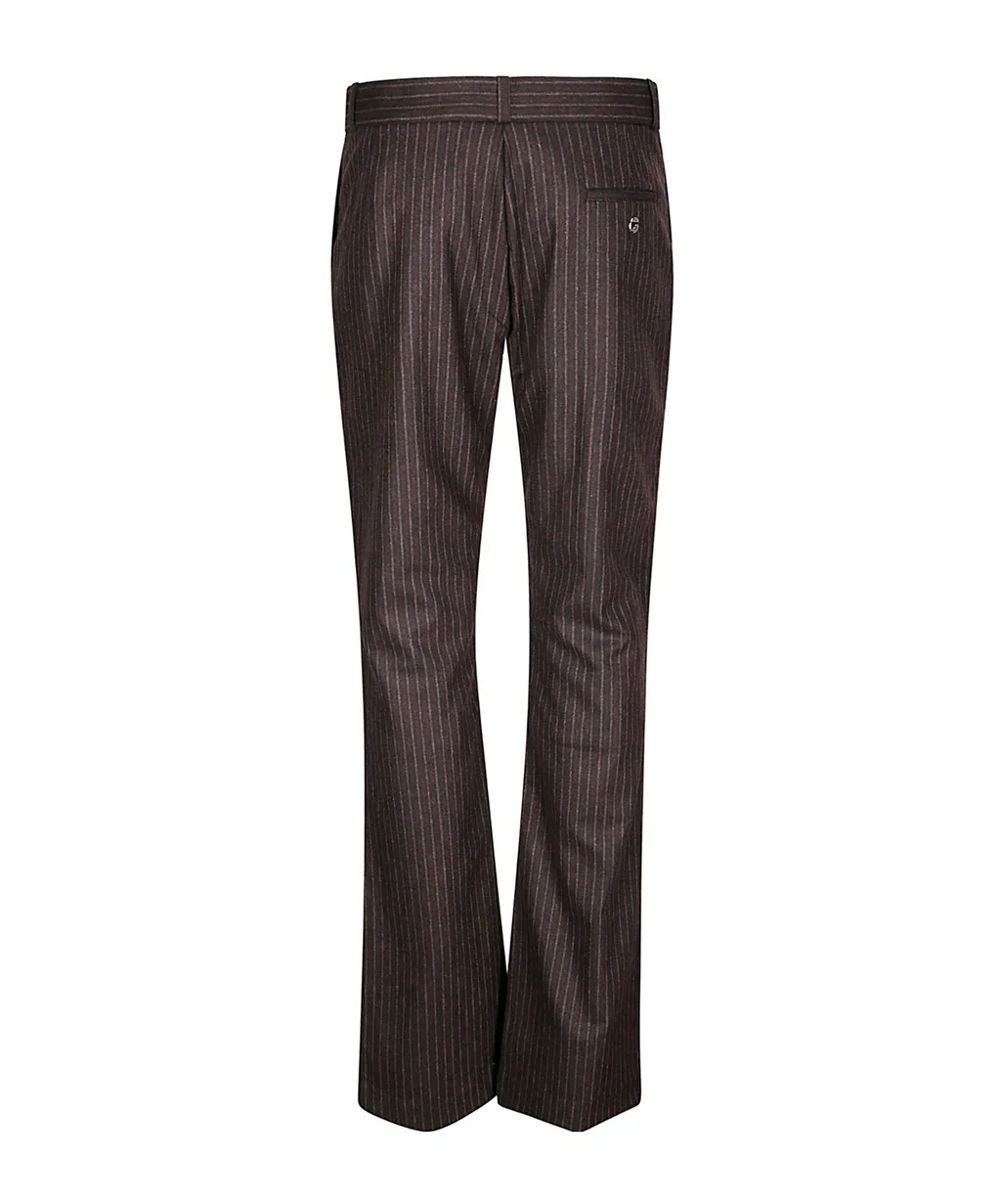 Pinstriped Straight-Leg Trousers