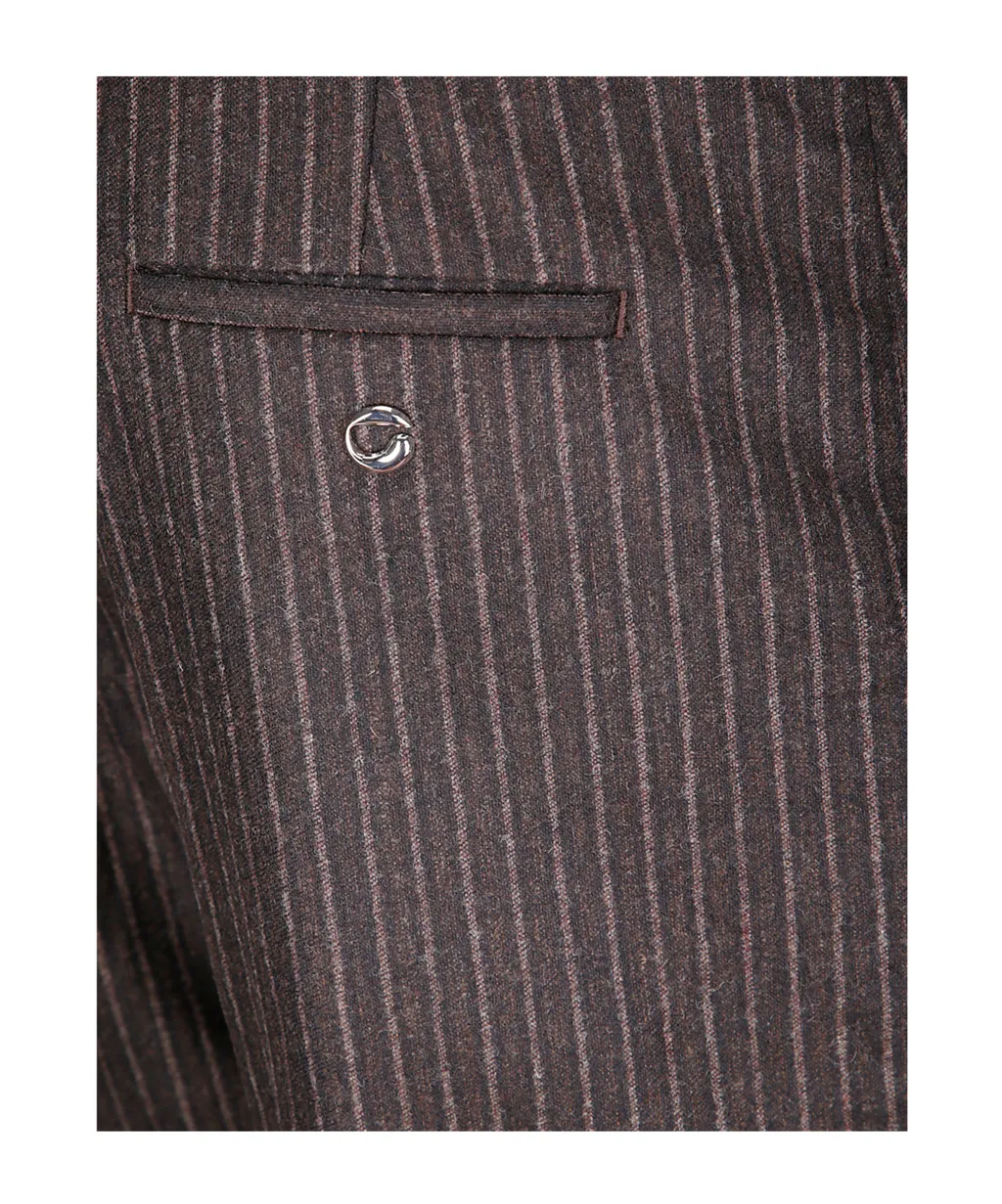 Pinstriped Straight-Leg Trousers
