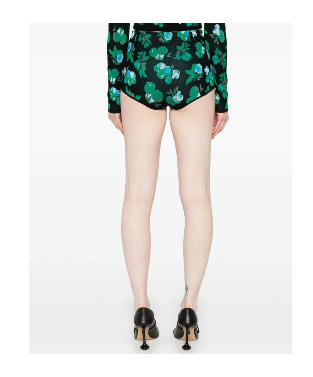 Floral-Jacquard Shorts