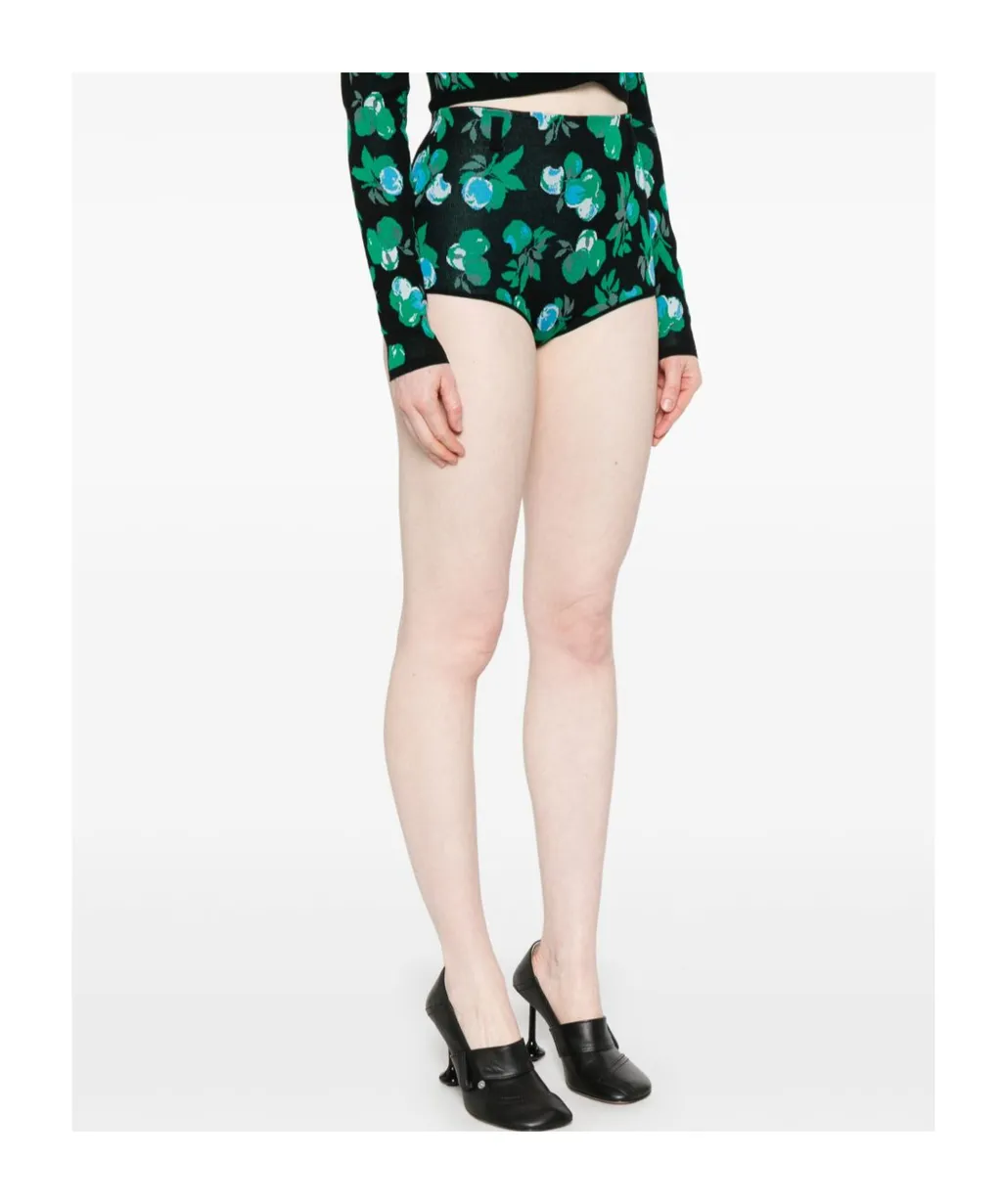 Floral-Jacquard Shorts