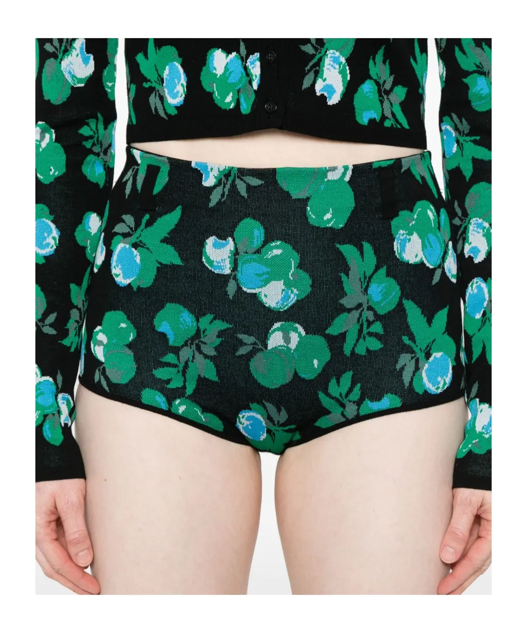 Floral-Jacquard Shorts