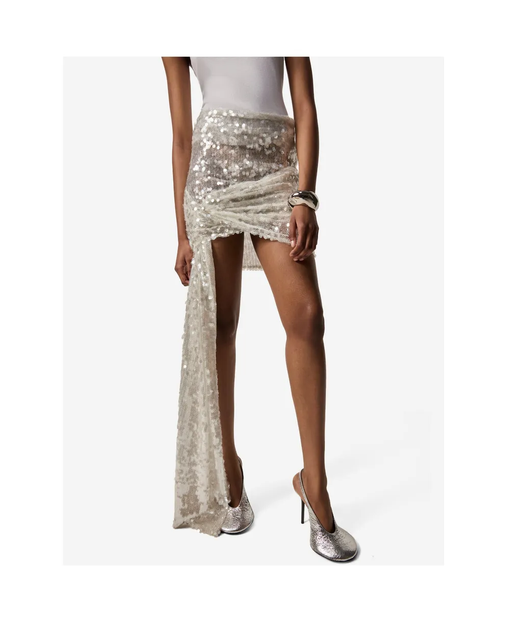 Knotted Sequined Skirt