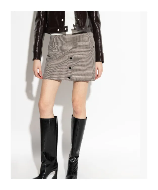 Houndstooth Pattern Short Skirt