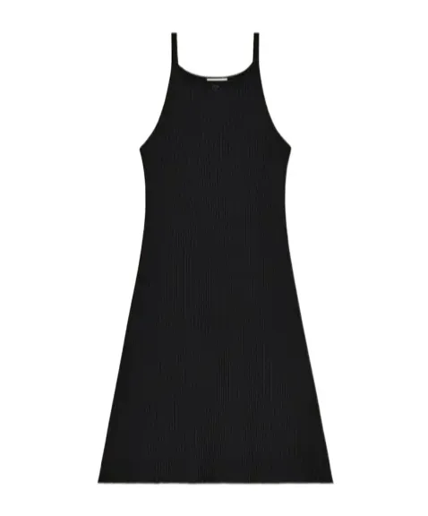 Ribbed-Knit A-Line Dress