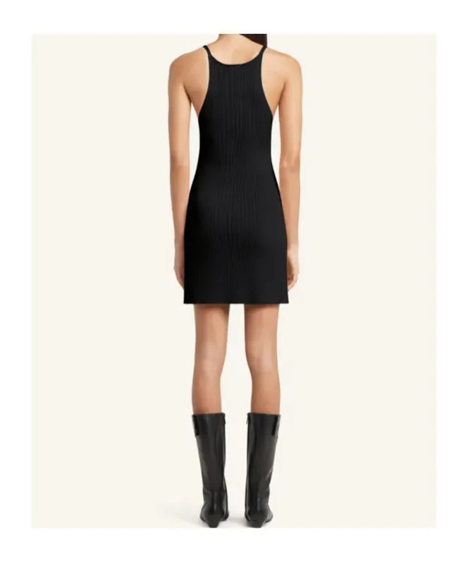 Ribbed-Knit A-Line Dress