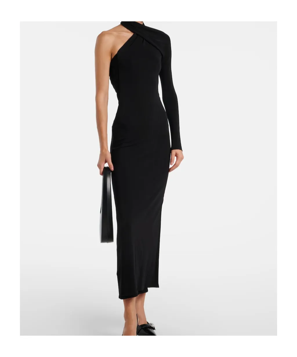 One-Shoulder Crepe Dress