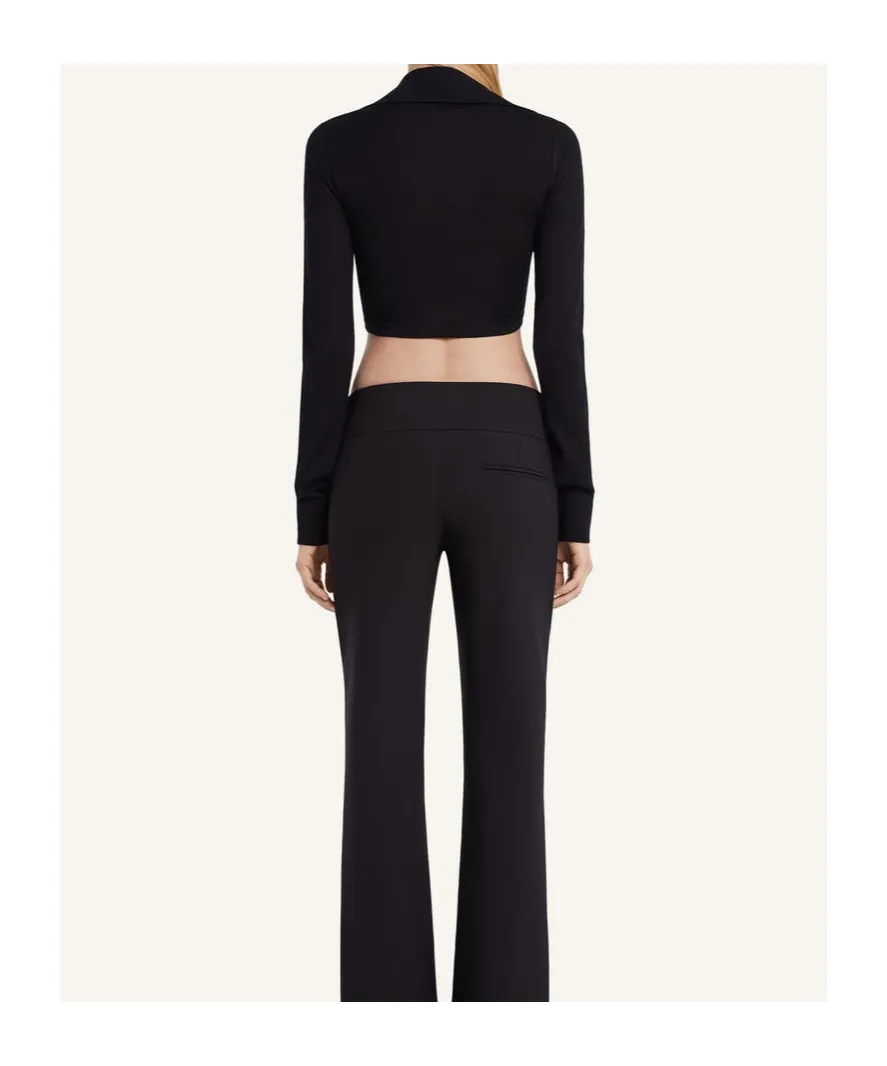 Twist-Detail Cropped Polo Jumper