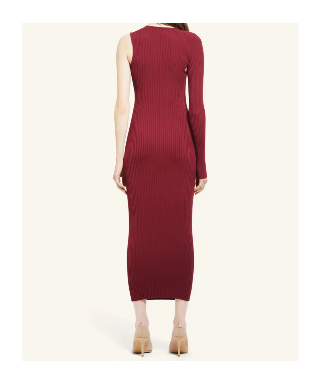 Slash One-Shoulder Ribbed Maxi Dress