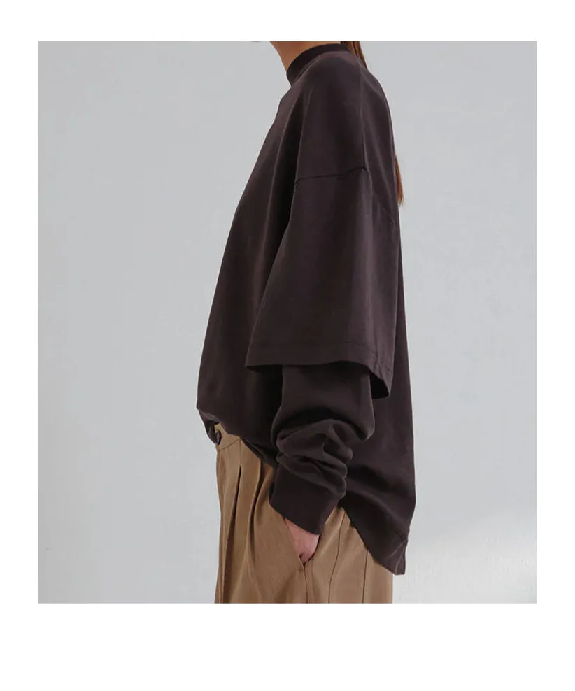 Double-Sleeve Cotton Sweatshirt