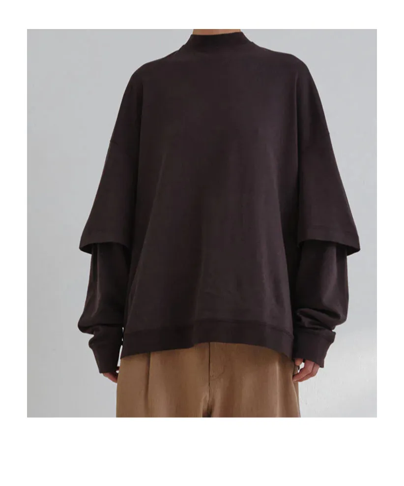 Double-Sleeve Cotton Sweatshirt