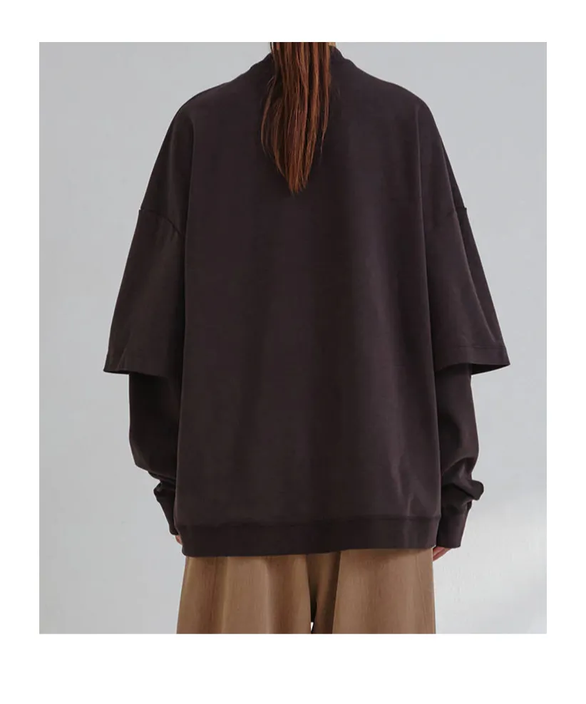 Double-Sleeve Cotton Sweatshirt