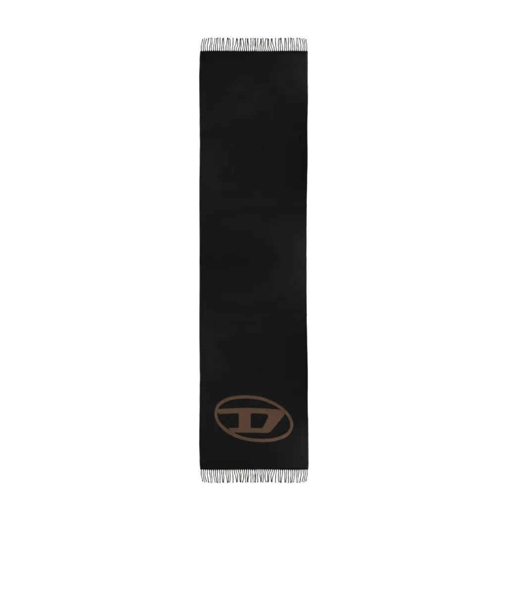 S-Tevie Oval-Logo Fringed Scarf