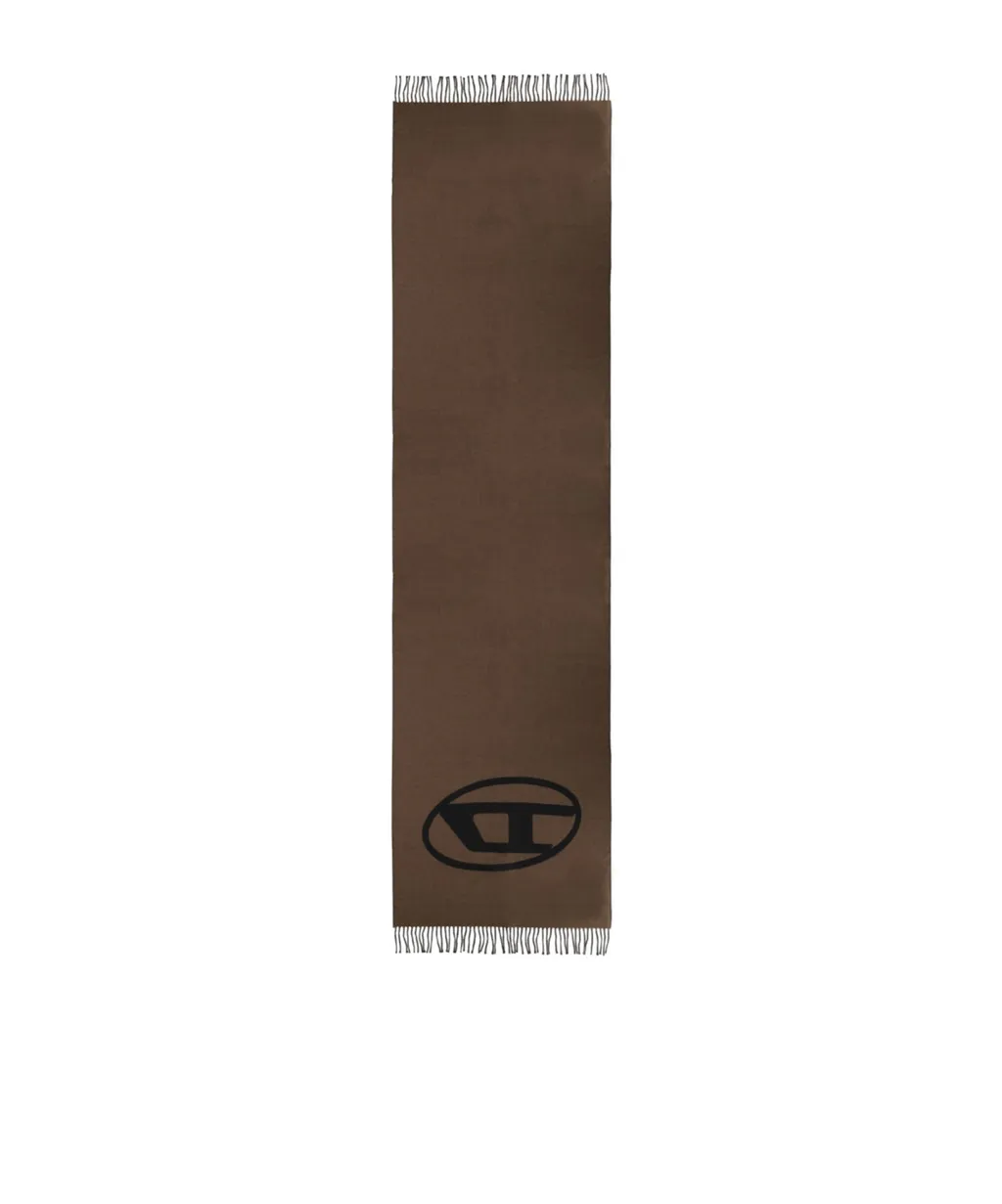 S-Tevie Oval-Logo Fringed Scarf