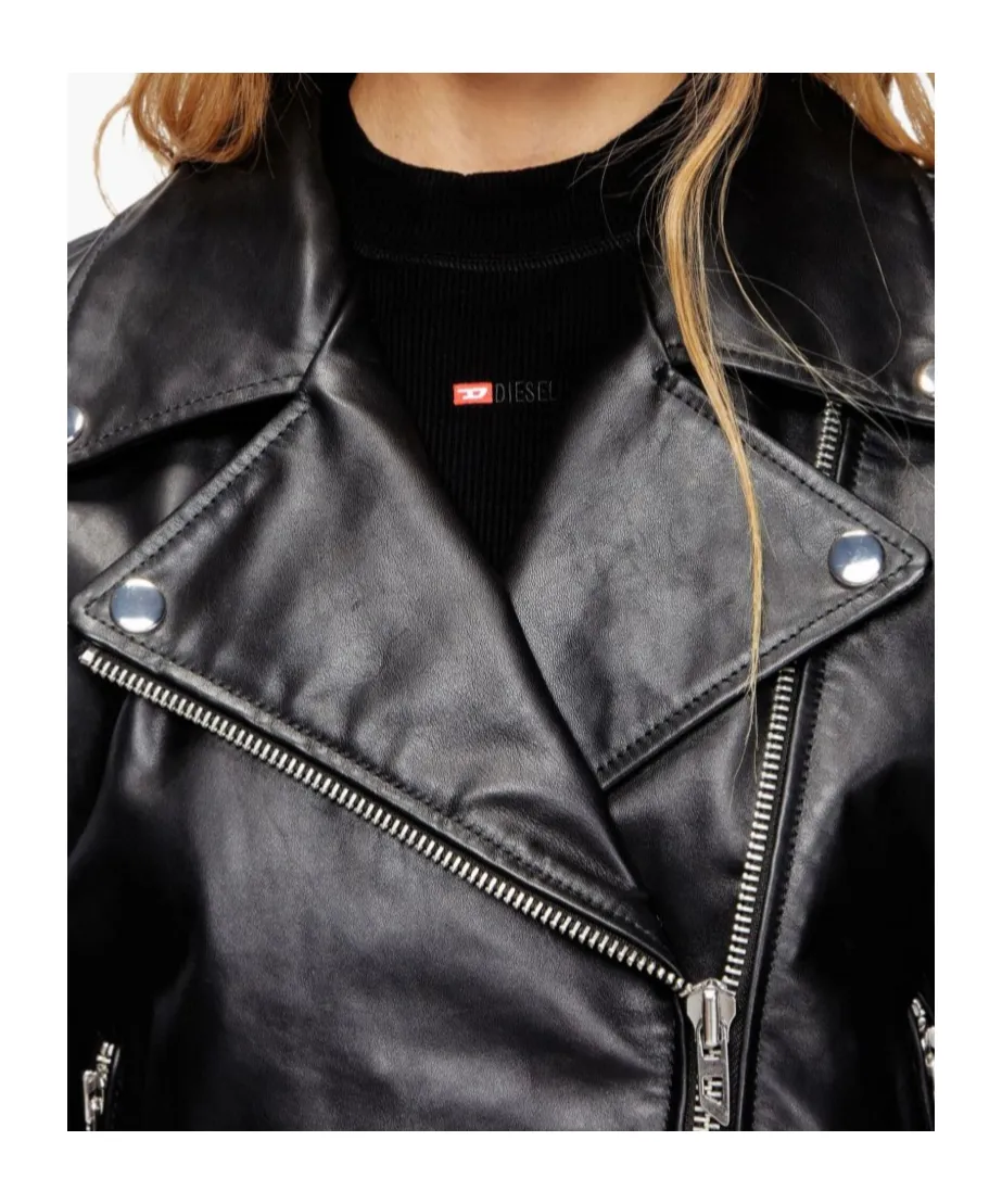 Zip-Up Leather Jacket