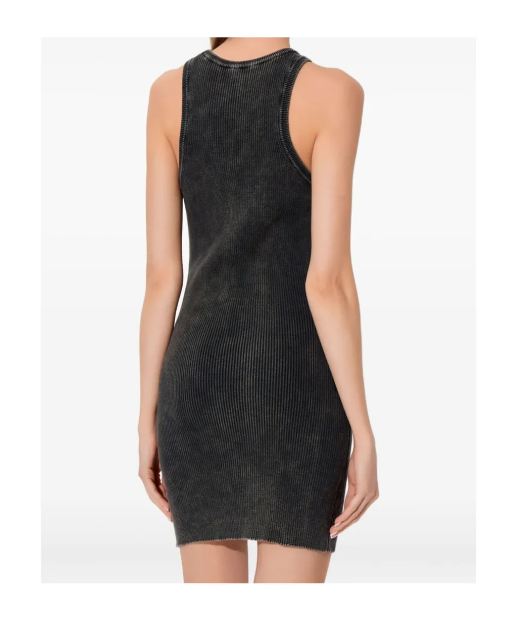 M-Anchorage Logo-Plaque Ribbed Mini Dress