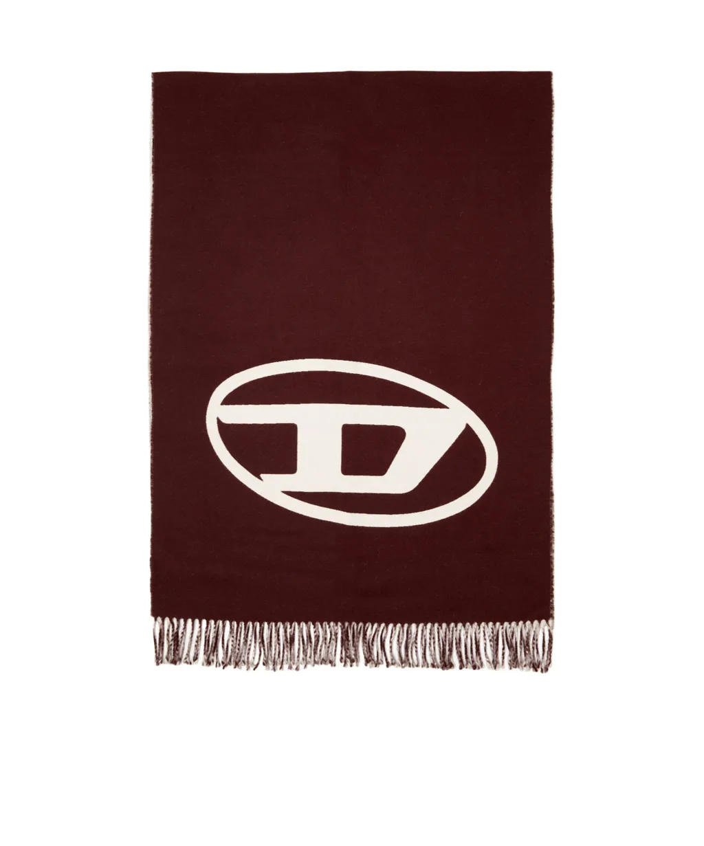 S-Tevie Oval D-Logo Fringed-Edge Scarf