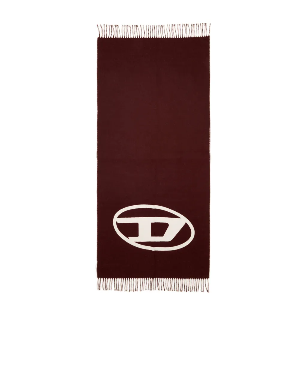 S-Tevie Oval D-Logo Fringed-Edge Scarf