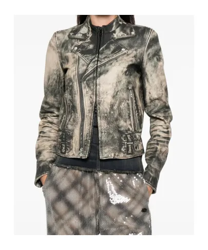 L-Uxure Zip-Fastening Leather Jacket