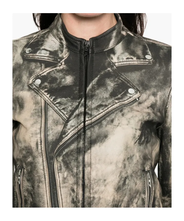 L-Uxure Zip-Fastening Leather Jacket