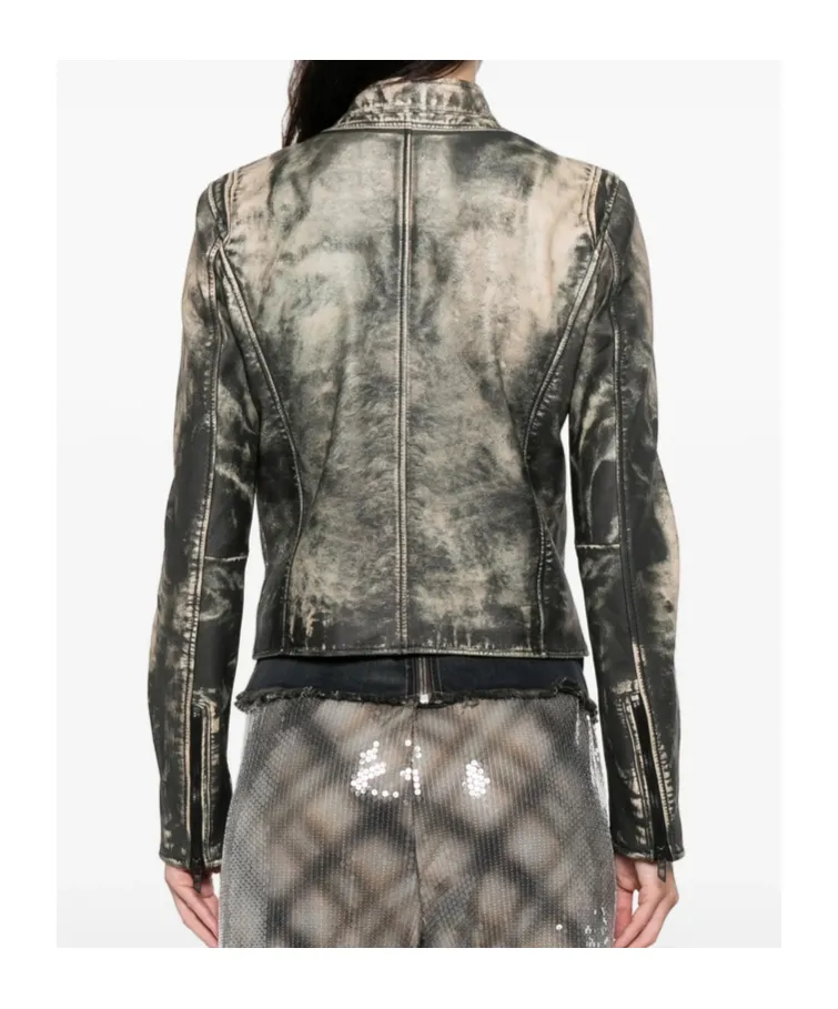 L-Uxure Zip-Fastening Leather Jacket