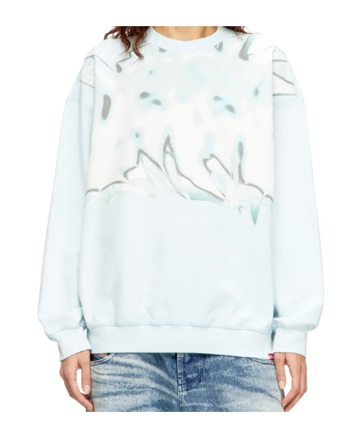 Distressed Sweatshirt With Graffiti Print