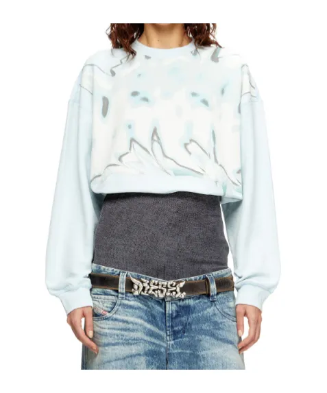 Distressed Sweatshirt With Graffiti Print